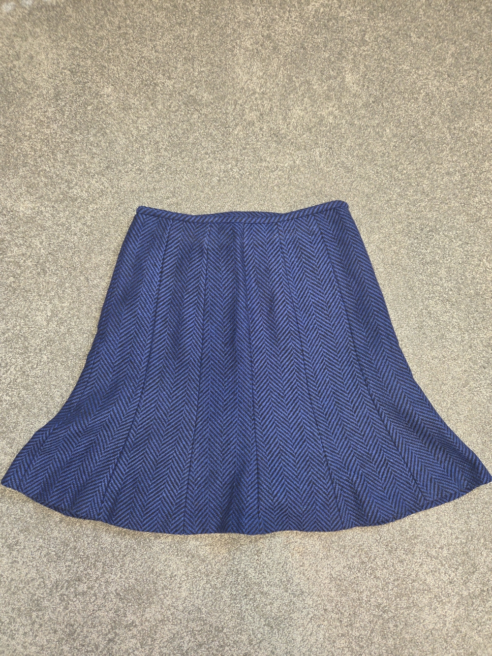Ann Taylor Blue Knit Chevron Skirt - Size 6